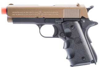 Colt 1911 Defender Cybergun Licensed GBB Gas Blow Back Dual Color Tan Slide Version by SRC > Cybergun